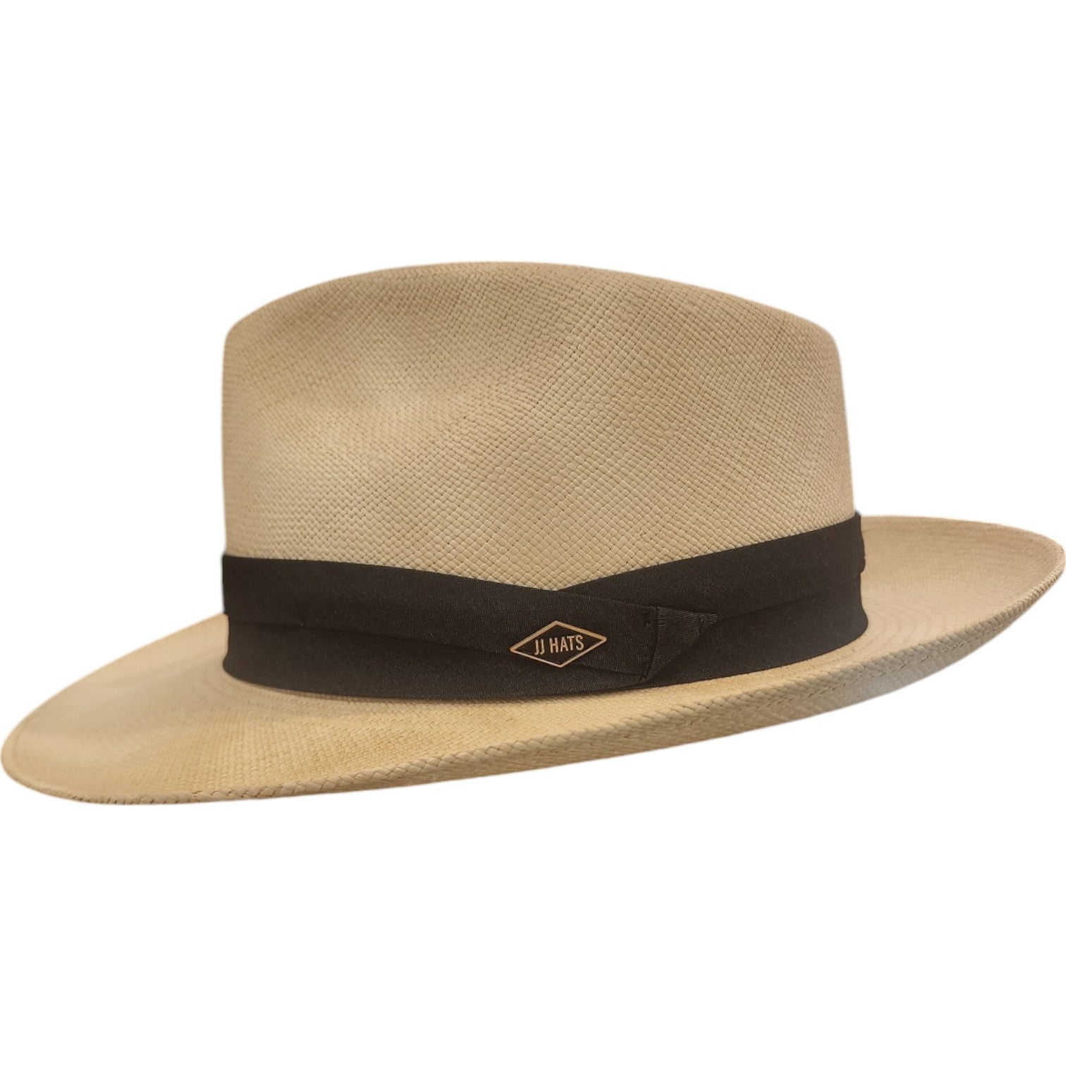 Fedora Panama 7/8 Pleated Black Band by JJ Hats